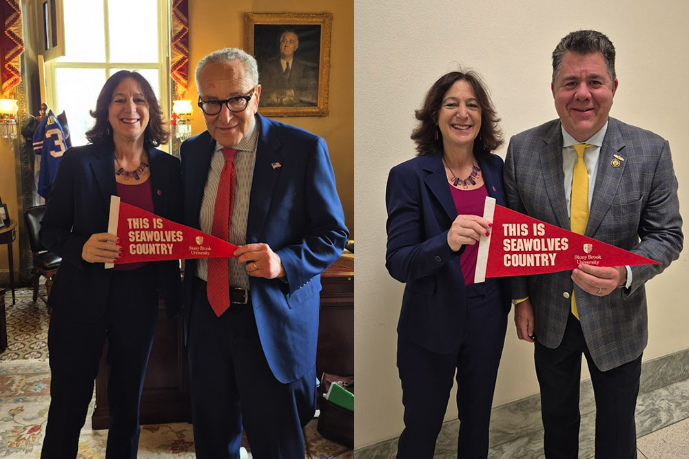Andrea Goldsmith with Chuck Schumer and Nick LaLota