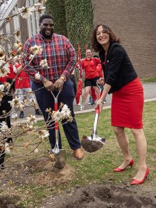 Tree planting with president goldsmith and Ric McClendon